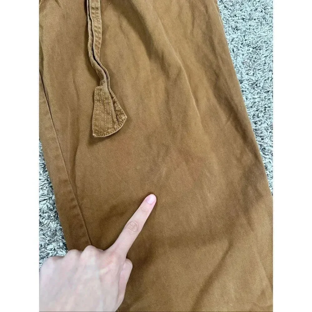 Free People Paper Bag Slouchy Belted Brown Pants Women's 4 Indie Boho Cotton